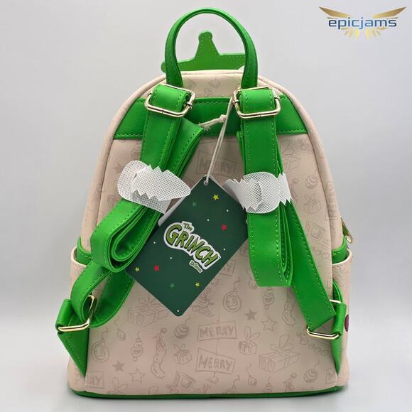 Loungefly Dr. Seuss How The Grinch Stole Christmas GITD Tree Mini Backpack Bag - Picture 6 of 11